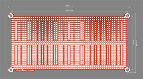 ДИП-2 145х68мм, Плата печатная макетная, Kicad | купить в розницу и оптом