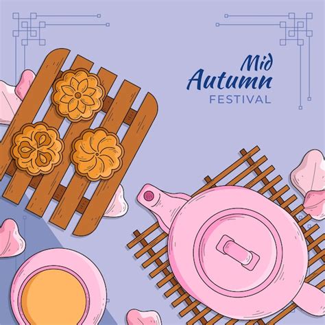 Free Vector Hand Drawn Mid Autumn Festival