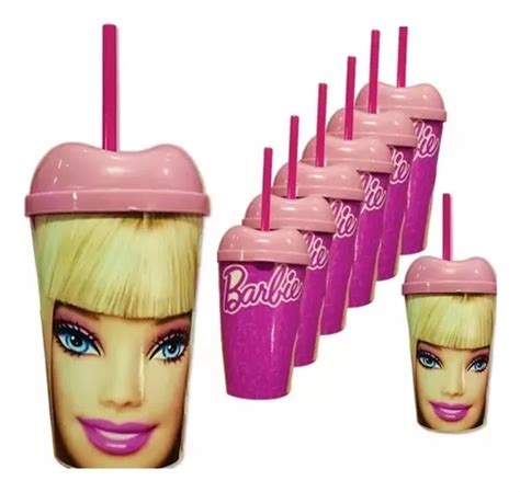 Vaso Pitillo Sorpresa Barbie X Termo Fiesta Infantil Cuotas Sin Inter S