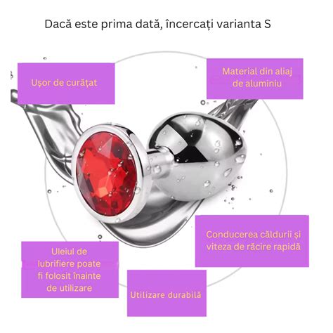 Dop Anal Butt Plug Neted Marimea L 40mmx95mm 160g Otel Inoxidabil Diamant Argintiu