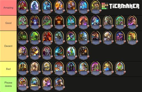 Hearthstone Hero Portraits All Available Tier List Community