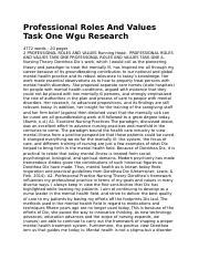 C304 Task 1 Rtf Professional Roles And Values Task One Wgu Research