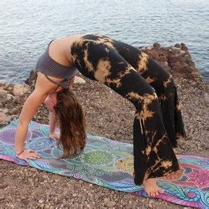 Tie Dye Bell Bottoms Cotton Wide Flare Trousers Flared Hot Yoga Leggings Shanti Bells