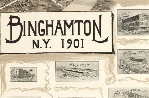 Old Map Of Binghamton New York 1901 Vintage Map Wall Map Print