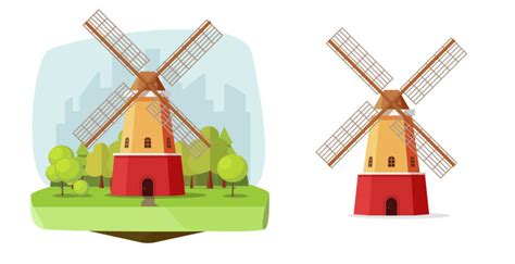 Clipart illustration cartoon windmill hi-res stock photography and ...