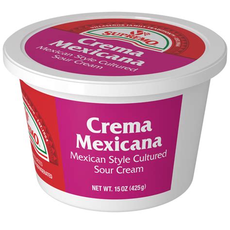 Vandv Supremo Crema Mexicana Agria Mexican Style Sour Cream 15 Oz