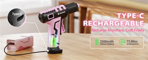 Amazon EZARC Cordless Hot Glue Gun 15s Heating Fast Glue Gun Kit With 30 Pcs Mini Glue Gun