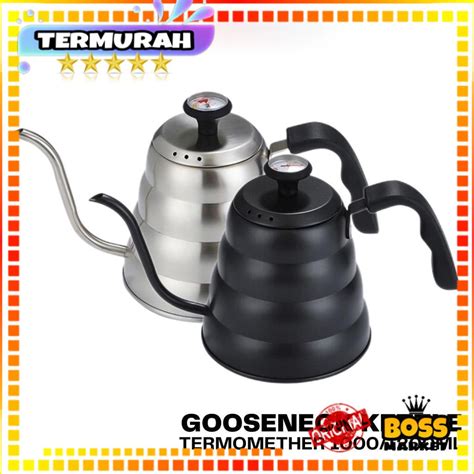 Jual Gooseneck Kettle With Thermometer Ml Ml Teko Leher Angsa