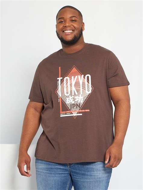 T shirt imprimé marron tokyo Kiabi 5 00