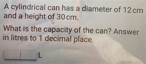 solved  cylindrical    diameter   cm   height   cm