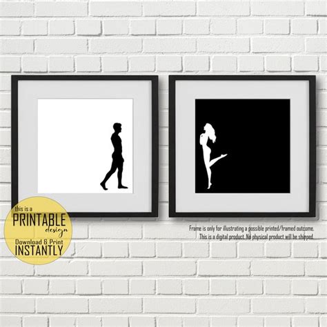 Naked Man Silhouette Etsy