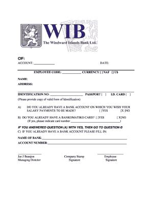 Fillable Online Wib Bank Salary Application Form Wib Bank Fax Email