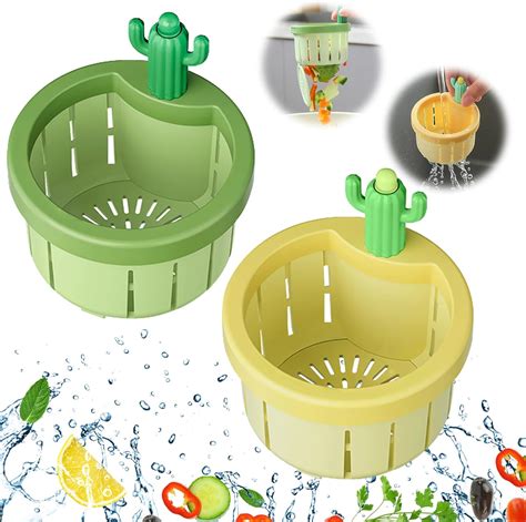 Pcs Cactus Kitchen Sink Drain Strainer Press Automatic Dumping Basket