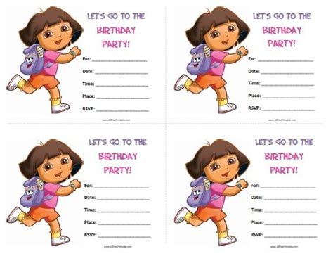 Dora the Explorer Birthday Invitations – Free Printable