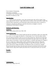 Chem Lab Report Voltaic Cell Docx Lab Voltaic Cell