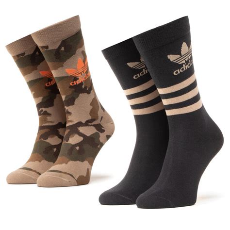 Zestaw Par Wysokich Skarpet Unisex Adidas Camo Crew Sock Gd