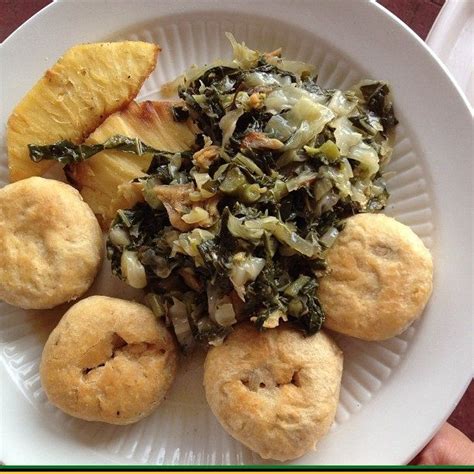 Fried Dumplings Fried Breadfruit Callaloo And Saltfish Jamaican