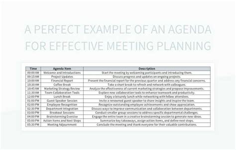 A Perfect Example Of An Agenda For Effective Meeting Planning Excel ...