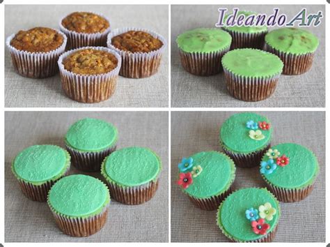 Cupcakes De Zanahoria Con Cream Cheese Icing Y Decoraci N De Fondant By