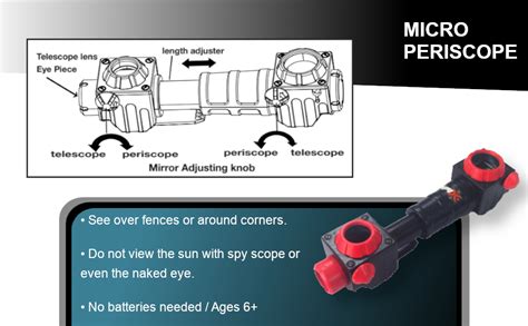 Spyx Micro Periscope Portable Spy Toy Gadget To See Around Corners And Peak Over