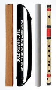 Gold Rush D Scale Medium Professional Right Hand Flute Bansuri 17 5