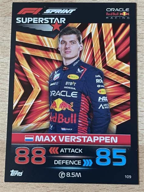 TOPPS F1 TURBO Attax 2023 Max Verstappen Red Bull Superstar Numero 109