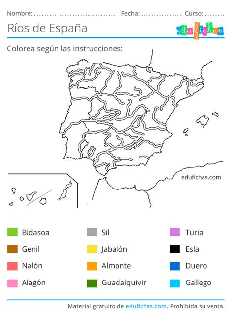 R Os De Espa A Mapas Para Imprimir Ejercicios Gratis En Pdf