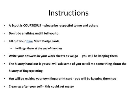 PPT Fingerprinting Merit Badge PowerPoint Presentation Free