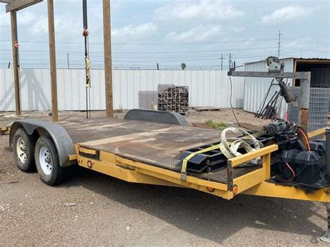 18ft Dove Tail Car Trailer W Traveler 4500lb 12volt Winch 4 Straps