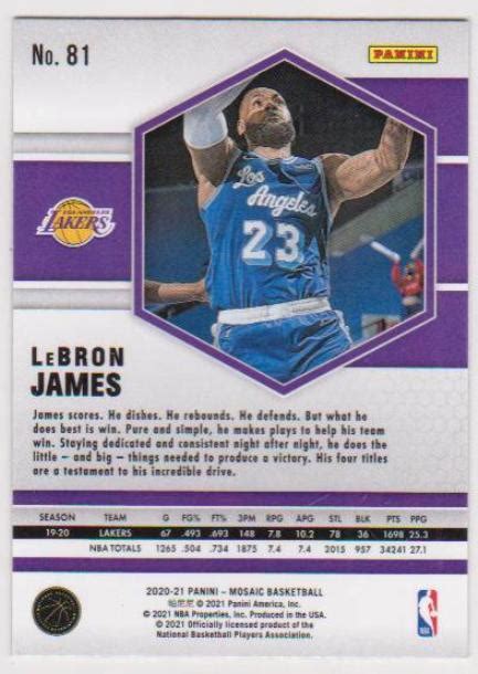 Lebron James Panini Mosaic Card Property Room