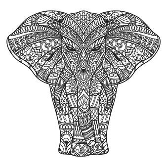 Dibujos De Mandala Elefante Para Colorear Vsun