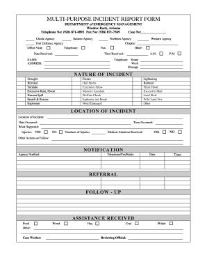 Fillable Online MULTI PURPOSE INCIDENT REPORT FORM Fax Email Print