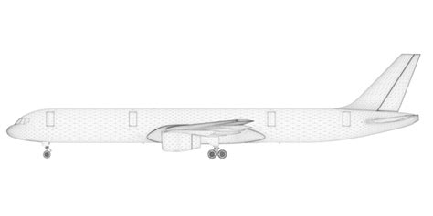 Isolated White Wireframe Of Passenger Airplane With Isometric View3d Vector Illustration Vector