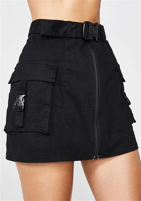 Poster Grl Mini Cargo Skirt Front Zip Black Dolls Kill