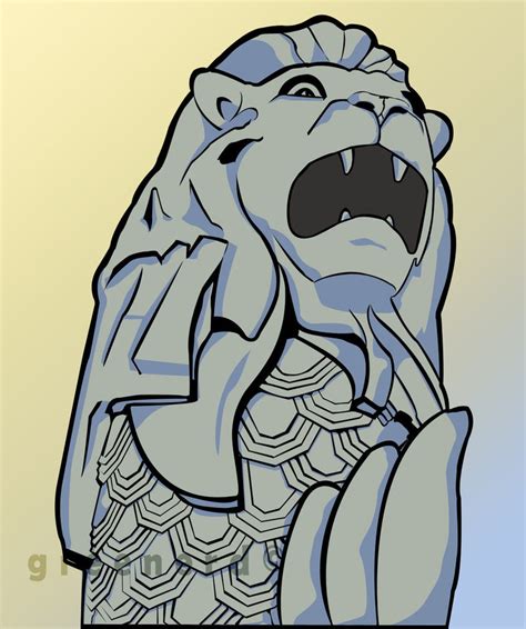 illustration merlion by greenerd07 on DeviantArt