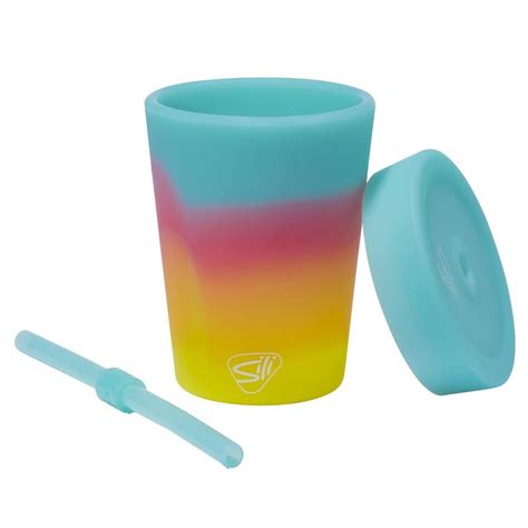 Silipint® 8oz Sugar Rush And Aurora Kids Silicone Straw Tumbler 4 Pack