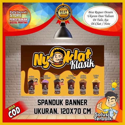 Jual Spanduk Banner Backdrop Es Cokla Nyoklat Murah Bisa Custom