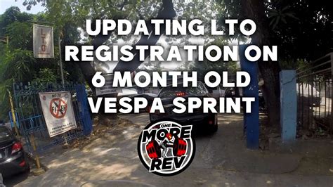 Why I Need To Renew The LTO Registration Of My 6 Month Old Vespa Sprint