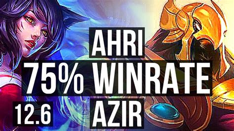 AHRI Vs AZIR MID 7 0 7 75 Winrate Godlike KR Challenger 12 6