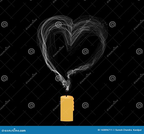 Extinguished Candle With Smog On Dark Transparent Background Vector