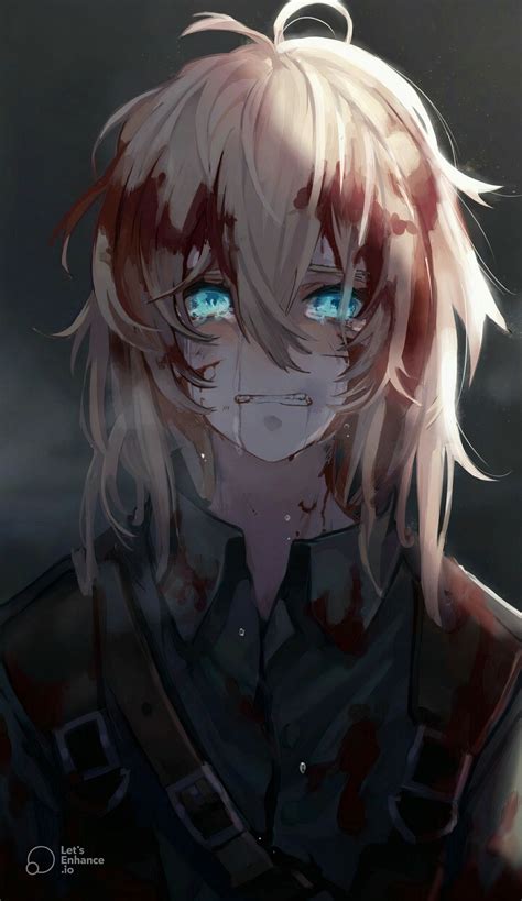 Sad Anime Girl Crying Blood