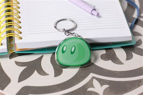 Green Slime Acrylic Keychain Cute Green Blob Charm Kawaii Double Sided