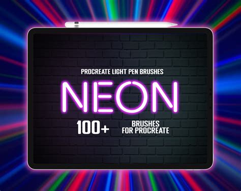 100 Procreate Neon Brushes Procreate Glow Brushes Procreate Etsy