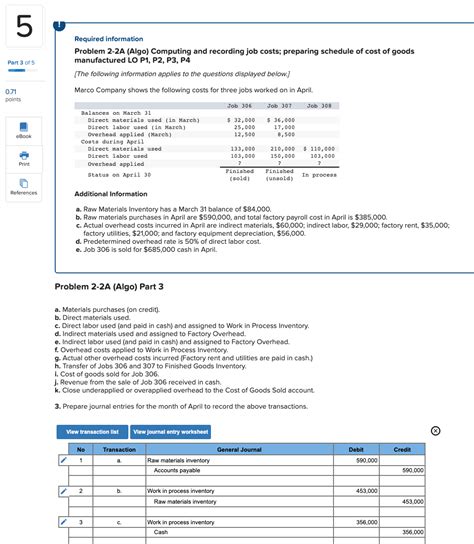 Solved Required Information Problem 2 2A Algo Computing Chegg