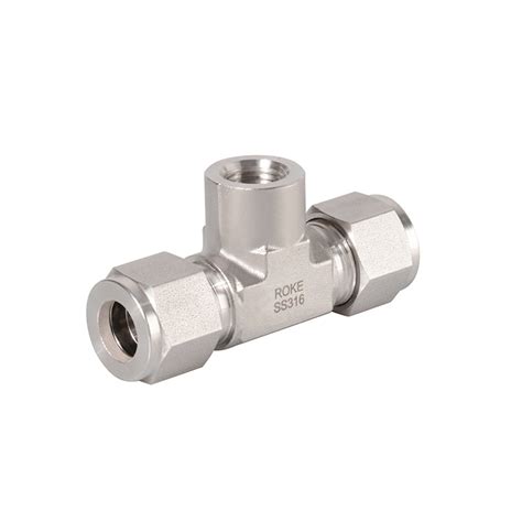 Stainless Steel Double Ferrules Inch Tube Fittings Female Branch Tees 1