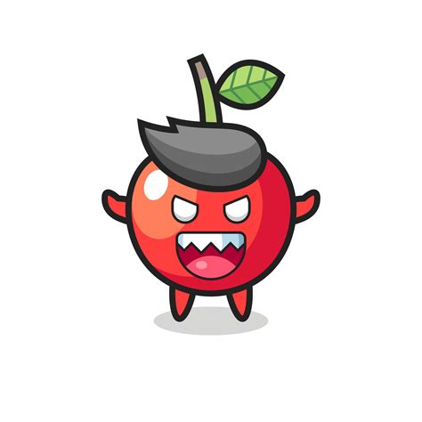 illustration of evil cherry mascot character 3411959 Vector Art at Vecteezy