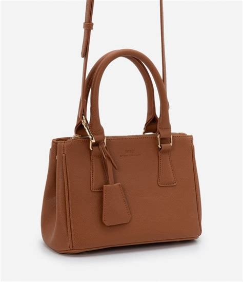 Bolsa Transversal Satchel Al A De M O E Detalhe Frontal Marrom