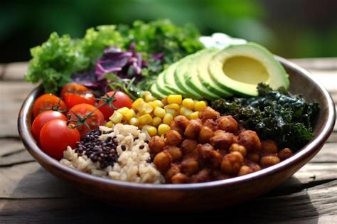 Nourishing Vegan Buddha Bowl Premium Ai Generated Image