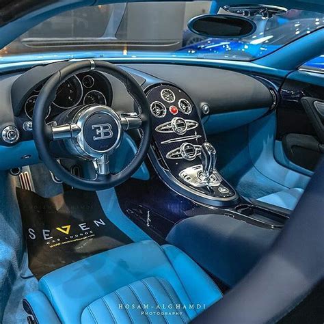 bugatti interior black and blue...