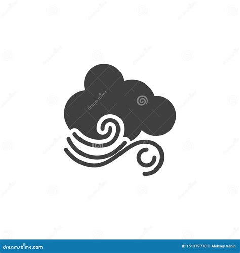 Wind And Cloud Line Icon Air Blowing Vector Illustration Isolated On